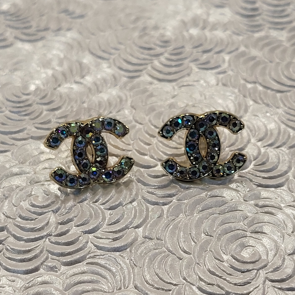 Chanel Logo Stud Earrings